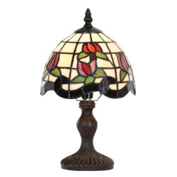 Malá stolní lampa Tiffany s tulipánky Tulip - Ø 18*30 cm E14/max 1*25W
