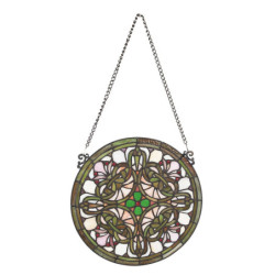 Skleněný kulatý závěsný Tiffany panel - Ø 30*1 cm