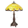 Žlutá stolní lampa Tiffany Elly - Ø 41*57 cm E27/max 2*60W