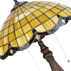 Žlutá stolní lampa Tiffany Elly - Ø 41*57 cm E27/max 2*60W