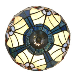 Modrá stolní Tiffany lampa Hilla - Ø 25*40 cm E14/max 1*40W