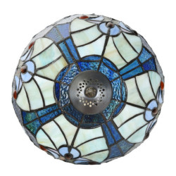 Modrá stolní Tiffany lampa Hilla - Ø 25*40 cm E14/max 1*40W