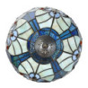 Modrá stolní Tiffany lampa Hilla - Ø 25*40 cm E14/max 1*40W