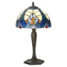 Modrá stolní Tiffany lampa Hilla - Ø 25*40 cm E14/max 1*40W
