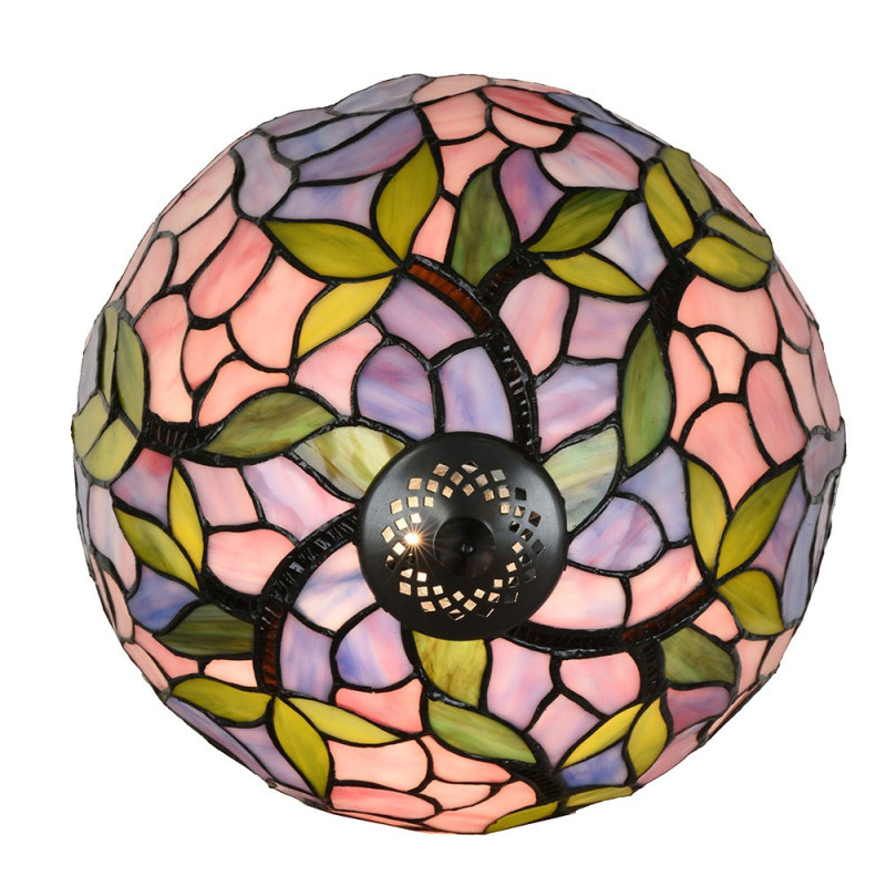 Růžová stolní lampa Tiffany LIlla - Ø 30*50 cm E27/max 1*60W