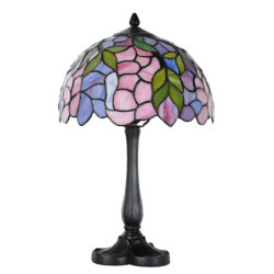 Růžová stolní lampa Tiffany LIlla - Ø 30*50 cm E27/max 1*60W