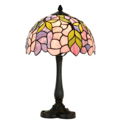 Růžová stolní lampa Tiffany LIlla - Ø 30*50 cm E27/max 1*60W