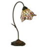 Růžová stolní lampa Tiffany ve tvaru květu Flowé - 27*15*48 cm E14/max 1*40W