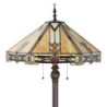 Béžovo-hnědá stojací lampa Tiffany Tippia - Ø 40x161 cm E27/max 2*60W