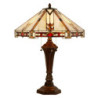 Béžovo-hnědá stolní lampa Tiffany Tippia - 50*50*75 cm E27/max 2*60W