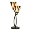 Béžovo-hnědá stolní lampa Tiffany Titto se 2květy - 46*28*63 cm E14/max 2*40W