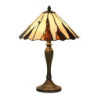 Béžovo-hnědá stolní lampa Tiffany Titto - Ø 36*60 cm E14/max 2*40W