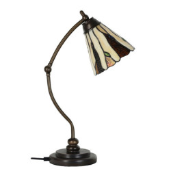 Béžovo-hnědá stolní lampa Tiffany Titto - Ø 27*51 cm E14/max 1*40W