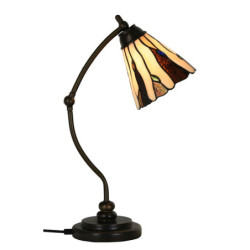 Béžovo-hnědá stolní lampa Tiffany Titto - Ø 27*51 cm E14/max 1*40W