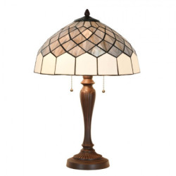Béžová stolní lampa Tiffany Elegantico - Ø 40*58 cm