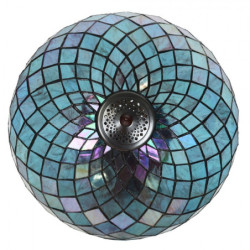 Modrá stolní lampa Tiffany Blue Ocean  - Ø 40*61cm