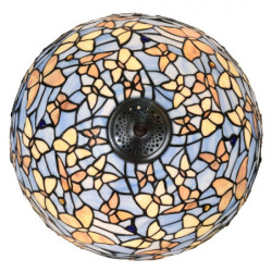 Modrá stolní lampa Tiffany Butterflies - Ø 40*60 cm
