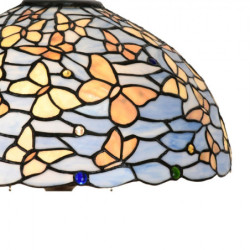 Modrá stolní lampa Tiffany Butterflies - Ø 40*60 cm