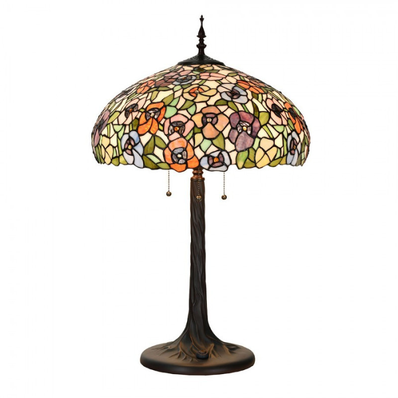 Barevná stolní lampa Tiffany Flower Color Garden - Ø 46*72cm