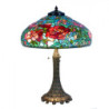 Barevná stolní lampa Tiffany Flower Red Roses - Ø 55*85cm