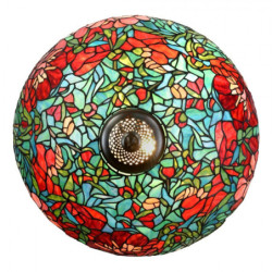 Barevná stolní lampa Tiffany Flower Red Roses - Ø 55*85cm