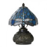 Modrá stolní lampa Tiffany Blue Dragonfly - Ø 20*28cm