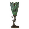 Zelená stolní lampa Tiffany ve tvaru květu - Ø 15*42 cm E14/max 1*25W