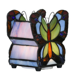 Barevná stolní lampa Tiffany ve tvaru motýla Butterfly - 15*8*13 cm (LED)