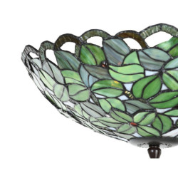 Stropní zelené svítidlo Tiffany Tremblay - Ø 41x24 cm