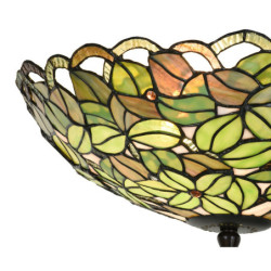 Stropní zelené svítidlo Tiffany Tremblay - Ø 41x24 cm