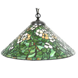 Závěsné zelené svítidlo Tiffany Tremblay - Ø 50x135 cm