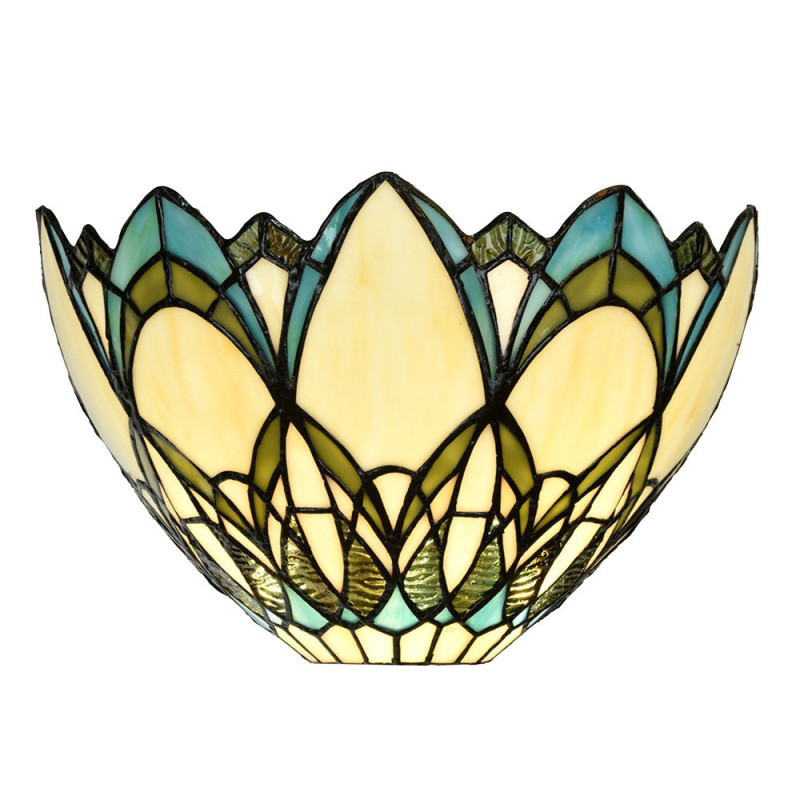 Béžové nástěnné světlo Tiffany ve tvaru květu - 30*15*18 cm E14/max 1*40W