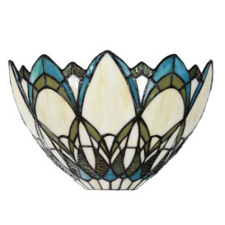 Béžové nástěnné světlo Tiffany ve tvaru květu - 30*15*18 cm E14/max 1*40W