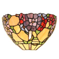Nástěnné světlo Tiffany s květy Violle - 30*15*18 cm E14/max 1*40W