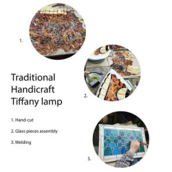 Stolní lampa Tiffany Daira - Ø 20x57 cm E27/max 1x60W