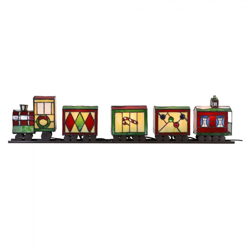 Stolní barevná Tiffany lampa Train - 100*9*20 cm E14/max 5*7W