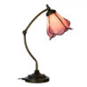 Stolní lampa Tiffany s růžovým stínidlem květ Bloom - 26*19*50 cm