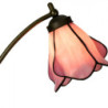 Stolní lampa Tiffany s růžovým stínidlem květ Bloom - 26*19*50 cm