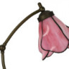 Stolní lampa Tiffany s růžovým stínidlem květ Bloom - 26*19*50 cm