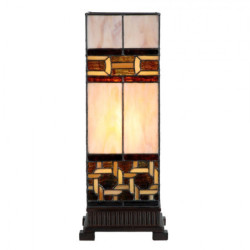 Béžovo-hnědá stolní tiffany lampa Laetitia II - 17*17*44 cm E27/ma* 1*40W