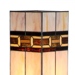 Béžovo-hnědá stolní tiffany lampa Laetitia II - 17*17*44 cm E27/ma* 1*40W