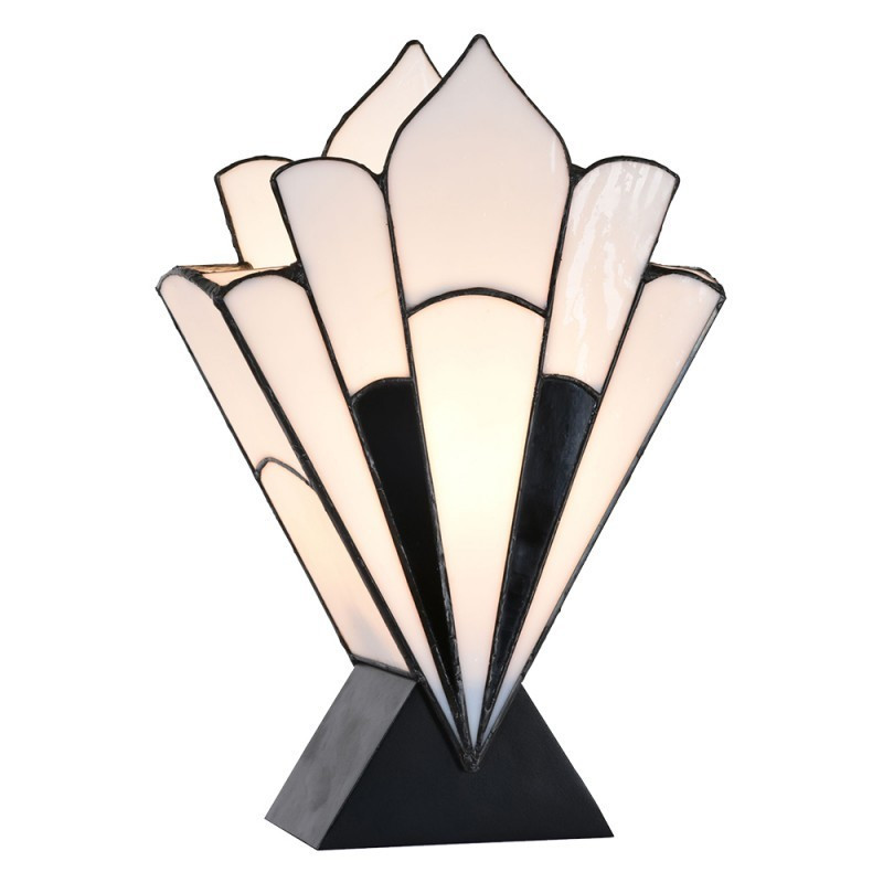 Stolní lampa Tiffany ve vějířovitém tvaru Barea antik - 36*3*21 cm