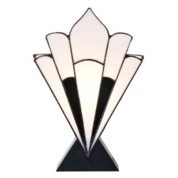 Stolní lampa Tiffany ve vějířovitém tvaru Barea antik - 36*3*21 cm