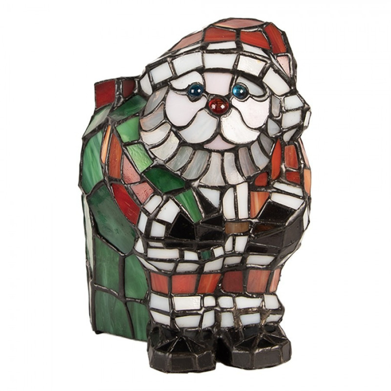 Stolní Tiffany lampa Santa Claus - 17*11*22 cm / E14/max. 1x25W