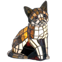 Dekorativní lampa Tiffany kočka - 24*20 cm 1x E14 / max 40w