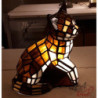 Dekorativní lampa Tiffany kočka - 24*20 cm 1x E14 / max 40w