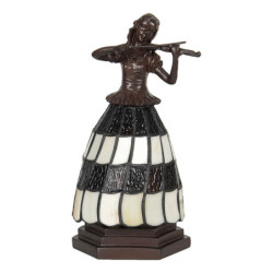 Stolní Tiffany lampa Violoniste - 13*13*26 cm E14/max 1*25W