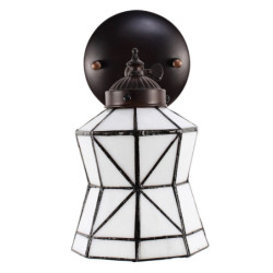 Bílá nástěnná tiffany lampa Joanne - 17*12*23 cm E14/max 1*40W