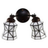 Nástěnná lampa Tiffany s bílými stínidly Joanne - 30*23*23 cm E14/max 2*25W