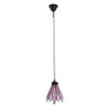 Závěsná lampa Tiffany Flowerbell pink - 18*15*115 cm E14/max 1*25W